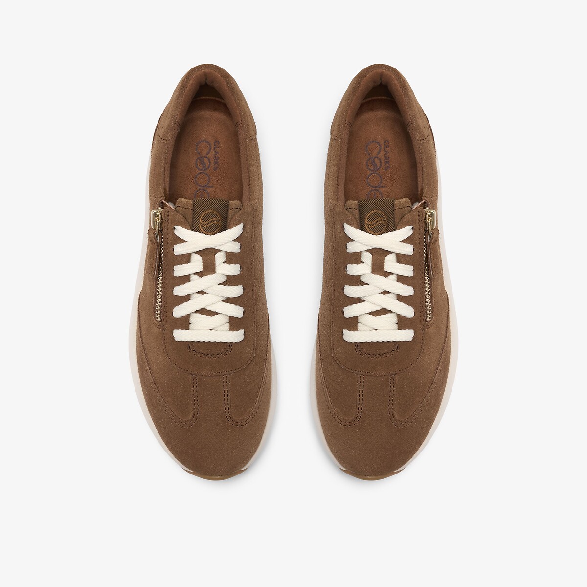 Code R Run Zip-Up Leather Trainers brown, CLARKS