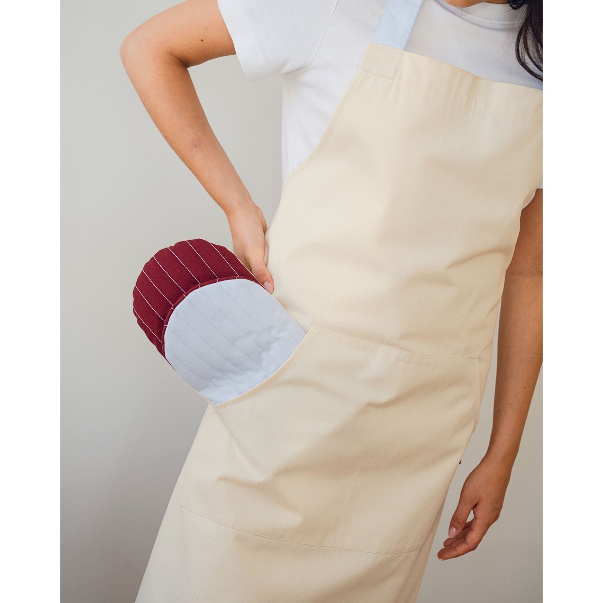 noo.ma Gant de cuisine Rubi beige, bordeaux & bleu, NOO.MA