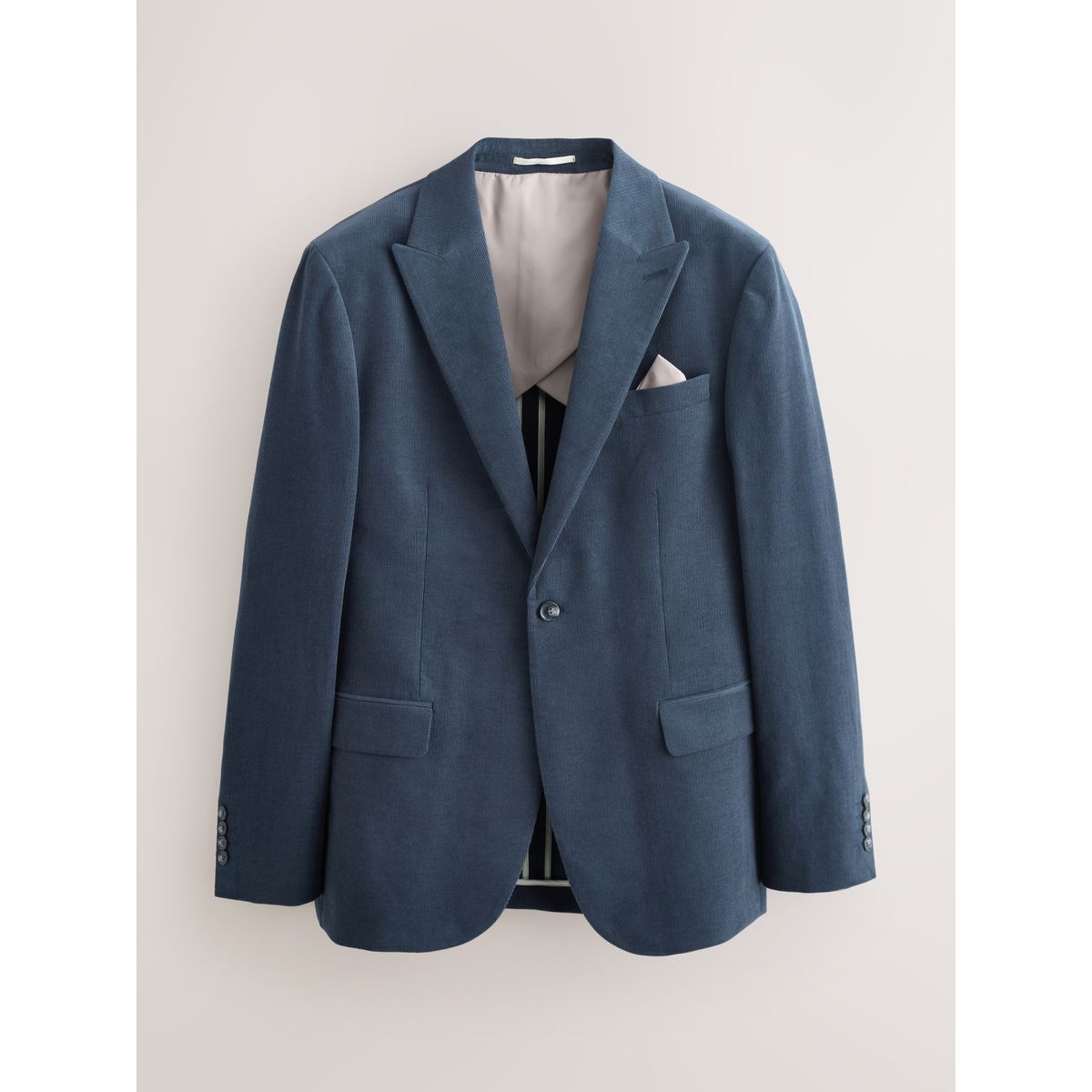 Veste de costume slim en velours côtelé bleu marine, NEXT