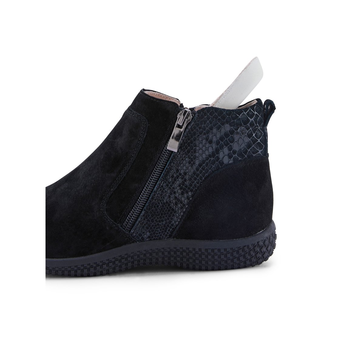 Bottines zippées cuir velours noir, PEDICONFORT