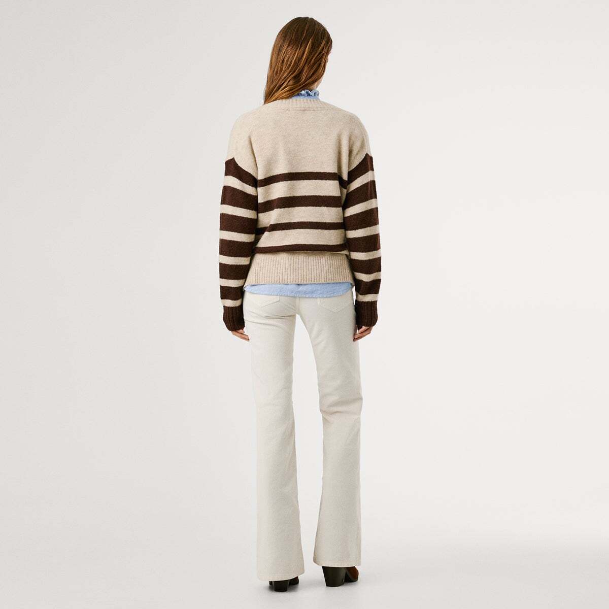 Pull En Maille À Rayures blanc écru foncé, PEPE JEANS