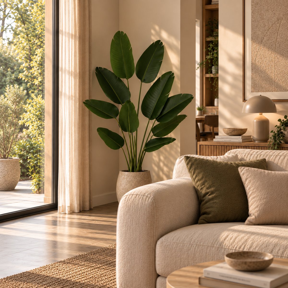 Plante artificielle oiseau du paradis toucher naturel 160cm vert, LIGNE DECO