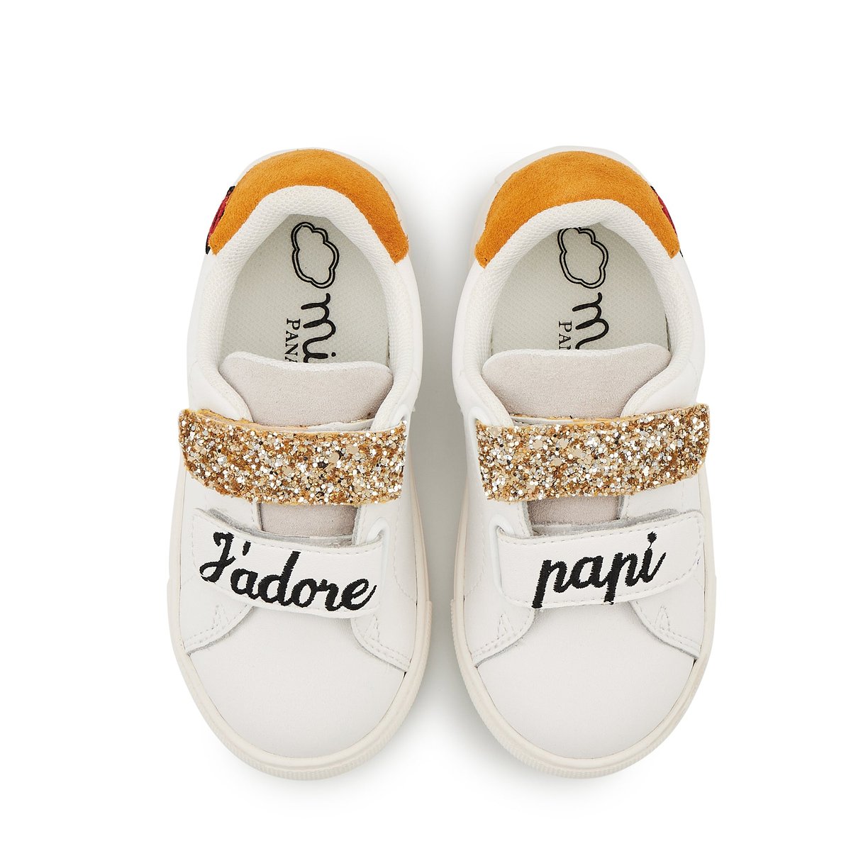 Baskets Enfant En Cuir Mini Edith J'adore Papi blanc, BONS BAISERS