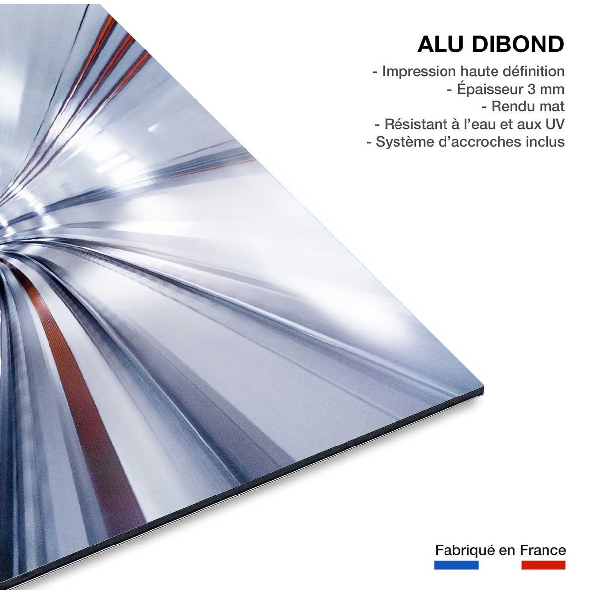 Tableau abstrait propulsion supersonique tableau alu dibond, HEXOA