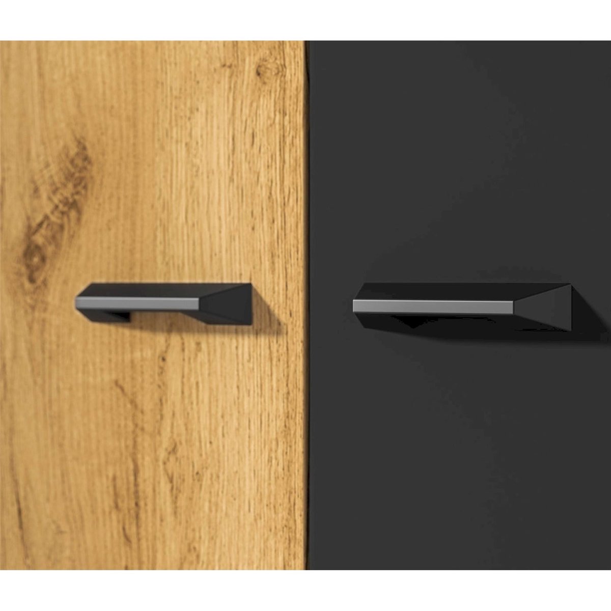 Armoire ado 2 portes collection COLT chêne craft doré, noir et acier, RECOLLECTION