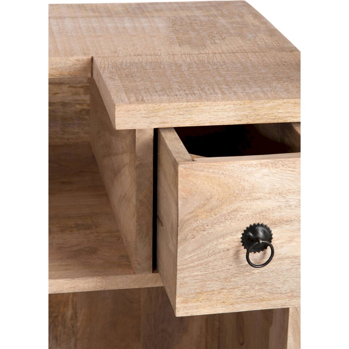 Armoire bar en bois 2 tiroirs naturel, RECOLLECTION