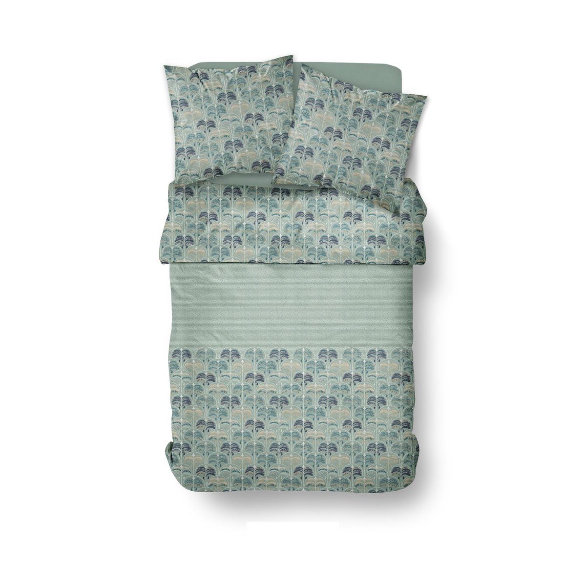Parure de lit imprimé Floral Coton SUNSHINE FELIX vert, TODAY