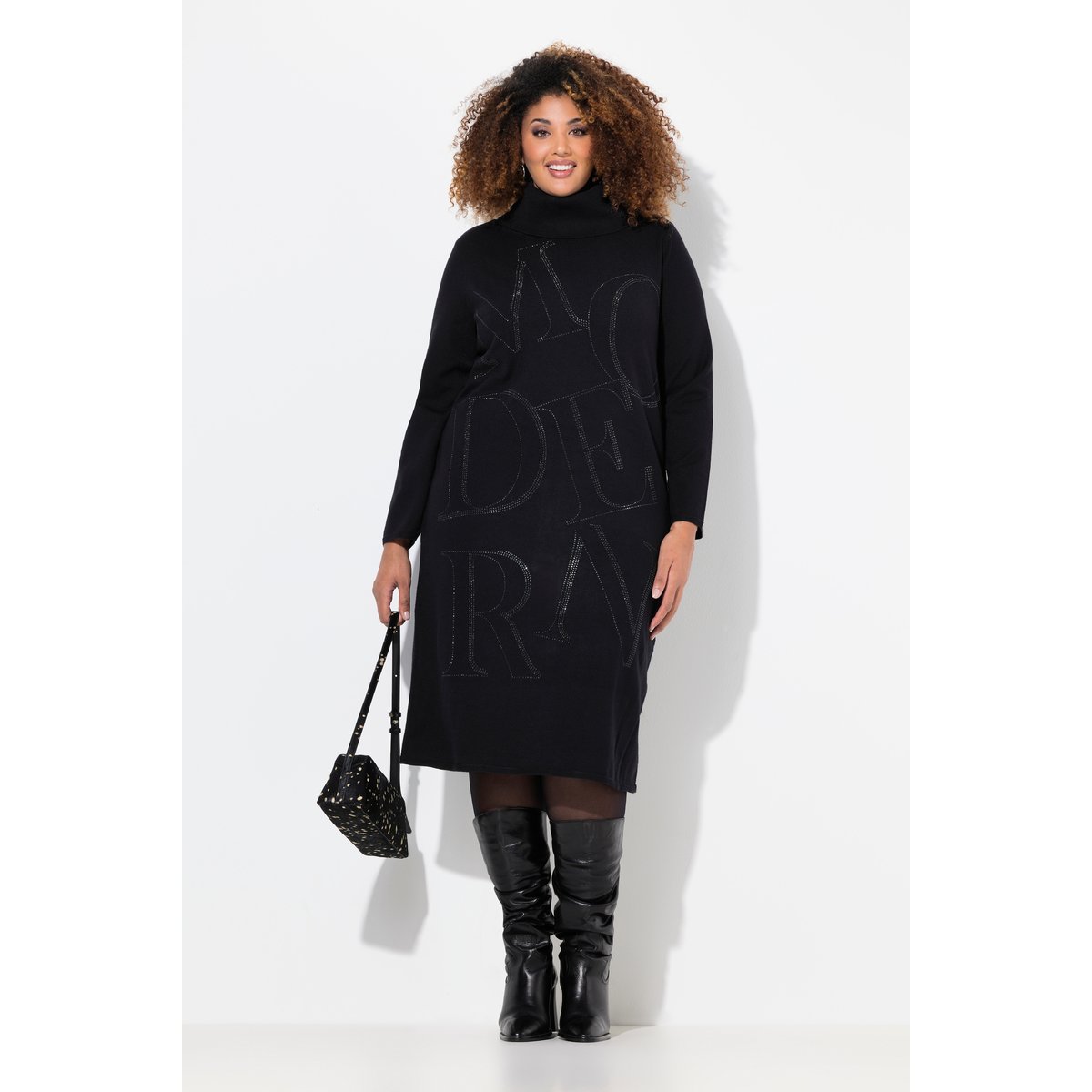 Robe en maille, lettres noir, ULLA POPKEN
