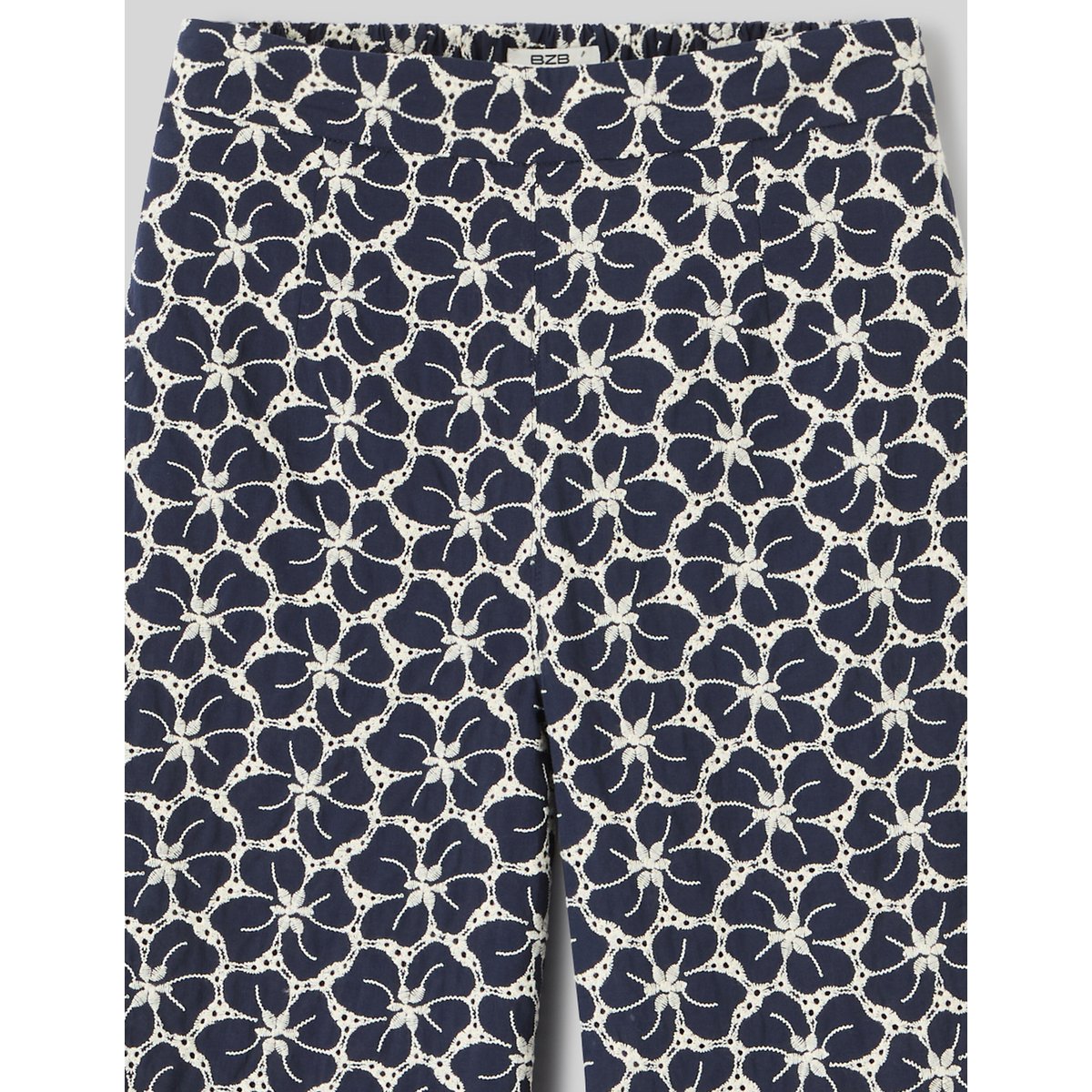 Pantalon brodé bleu foncé, BZB