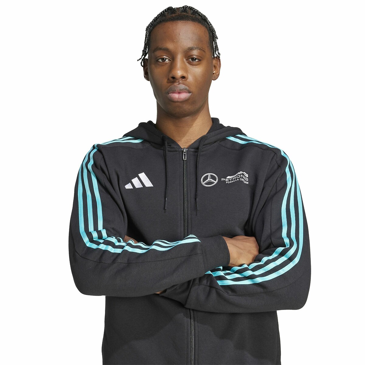 Sweat à capuche zippé Mercedes-AMG Petronas Formul noir, adidas Performance