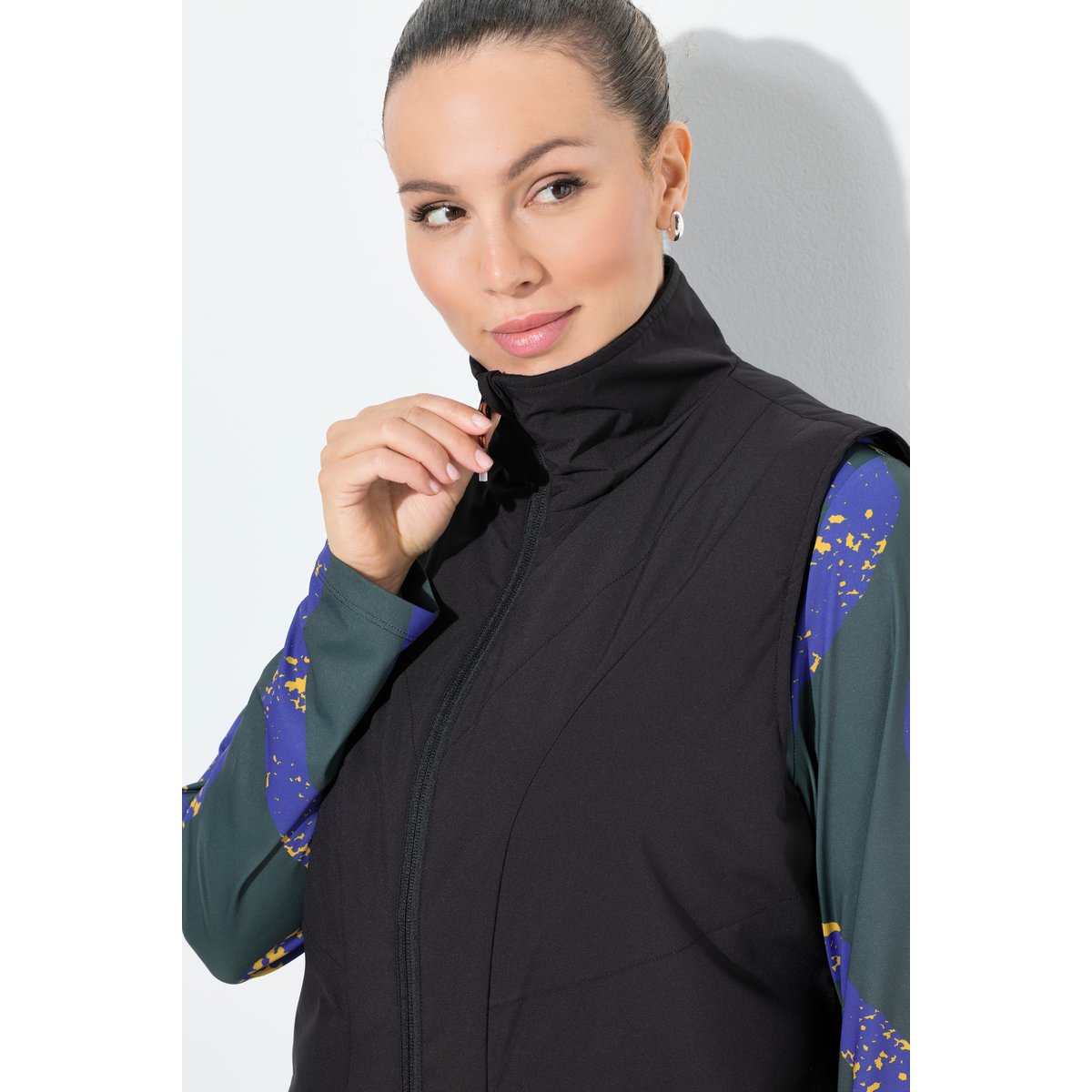 Gilet technique matelassé et imperméable noir, ULLA POPKEN