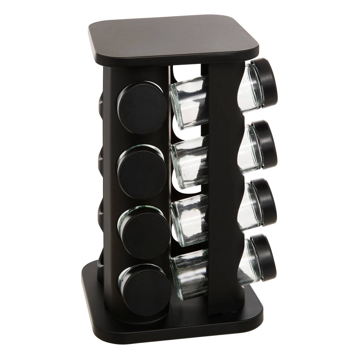 Support à épices 16 emplacements noir noir, 5FIVE SIMPLY SMART