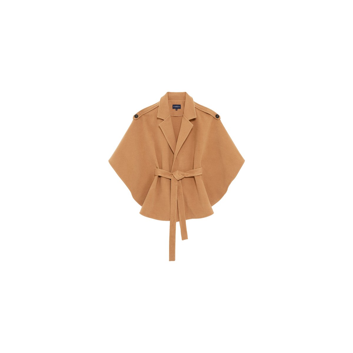 Poncho ceinturé col tailleur HATRENY camel, CAROLL
