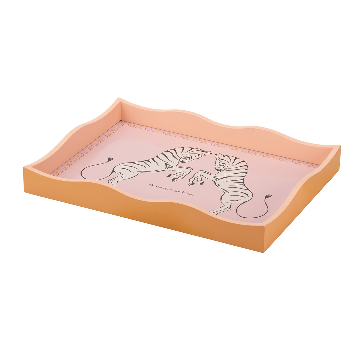 Zebra Rectangular Serving Tray pink, YVONNE ELLEN