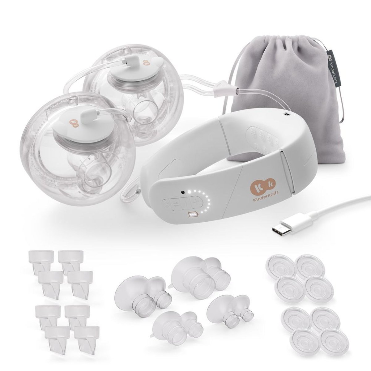 Tire-lait électrique double mains libres GENTLE NEST blanc, KINDERKRAFT
