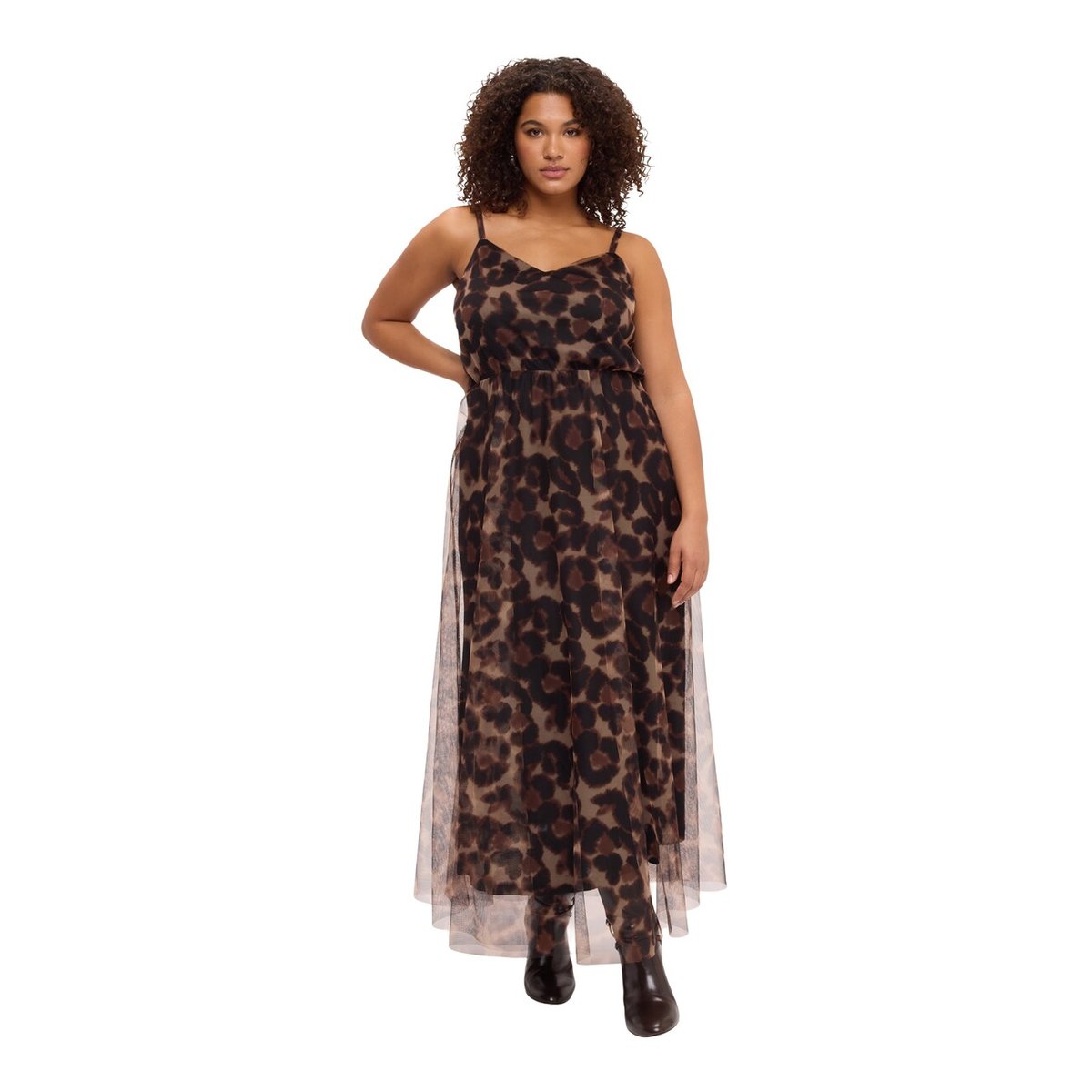Robe longue imprimé animalier marron, FIORELLA RUBINO