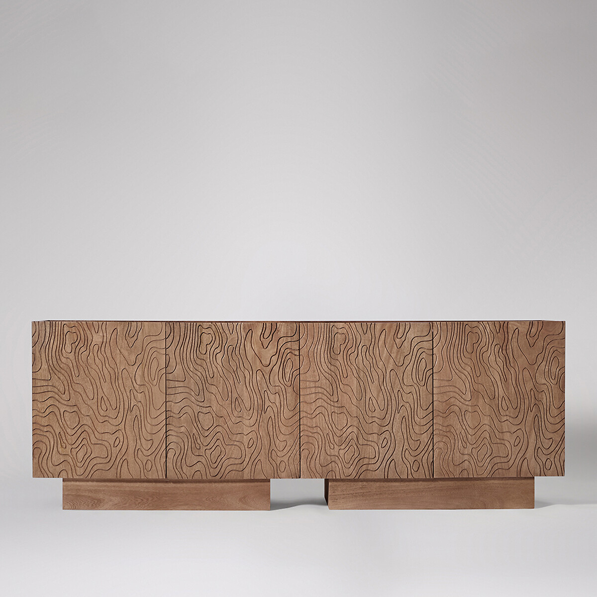 Rille Mango Wood 4 Door Sideboard light wood, SWOON