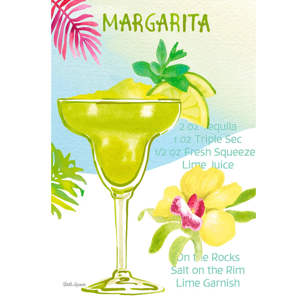 Tableau Margarita en aquarelle tableau alu dibond, HEXOA