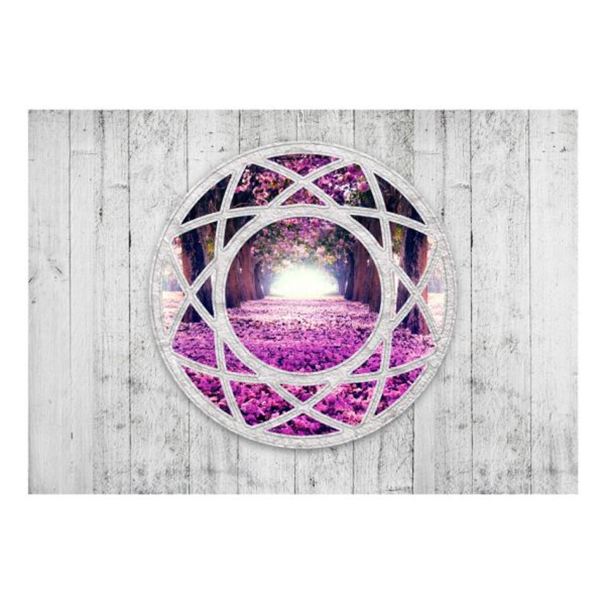Papier peint intissé panoramique 3D et Perspective Fuchsia landscape rose, EDEN