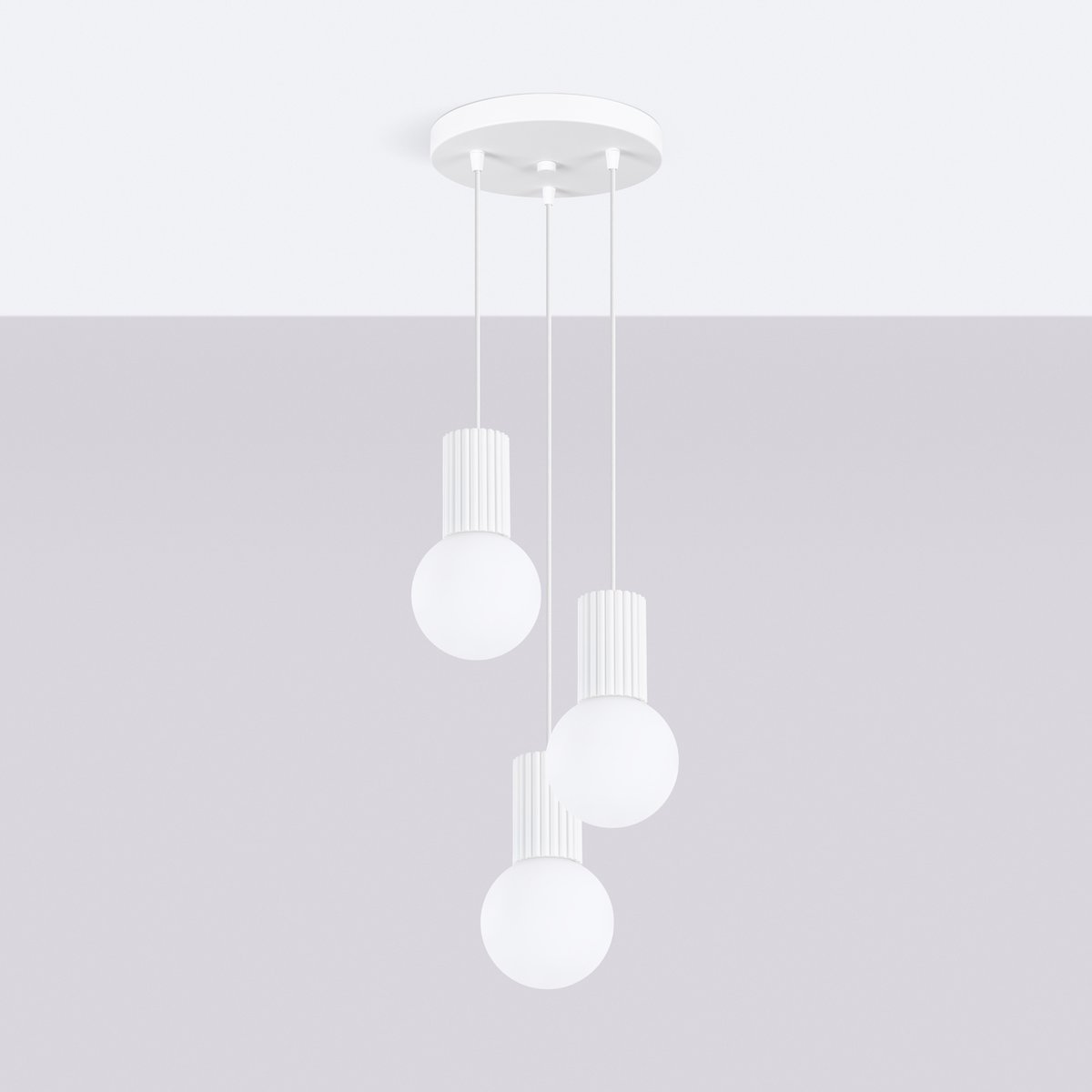 Suspension Aluminium Blanc G9 3 Halo blanc, EDEN
