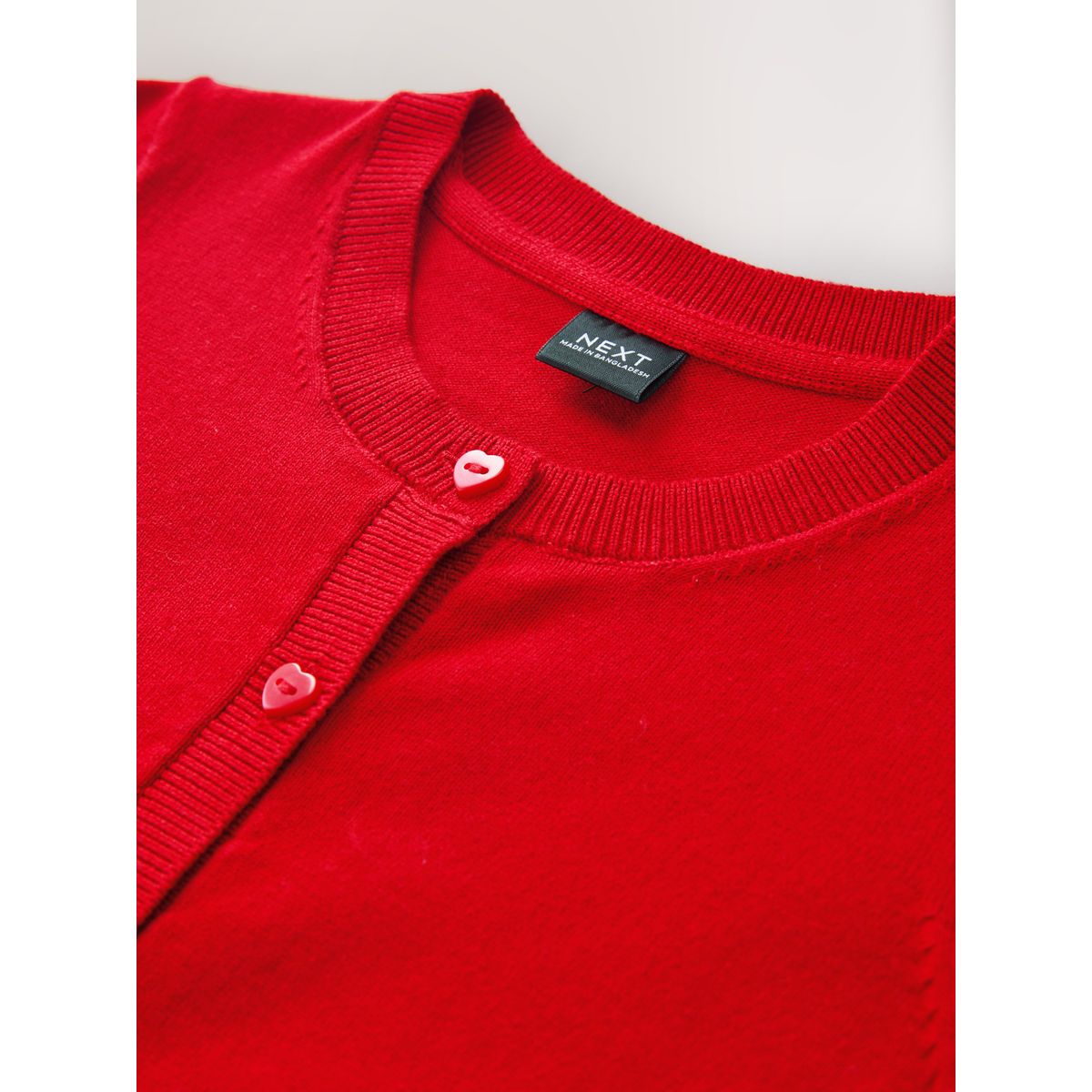 Cardigan d’école à basque en coton rouge, NEXT