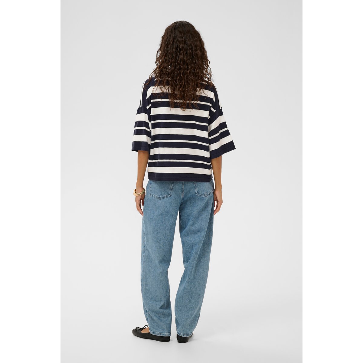 Pullover tricoté noir blanc india ink and white stripe, SOAKED IN LUXURY