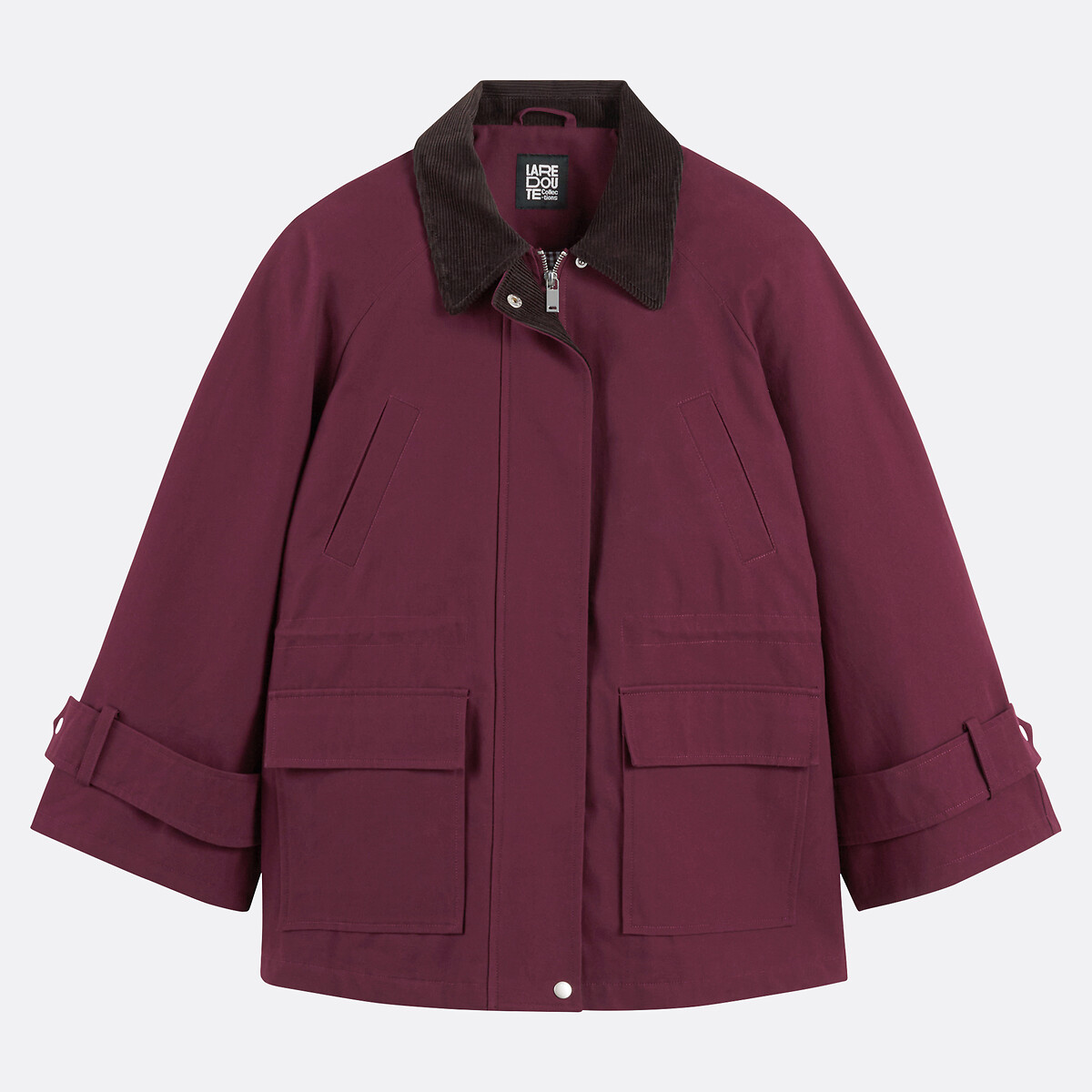 Manteau mi-long, fermeture zippée rouge bordeaux, LA REDOUTE COLLECTIONS