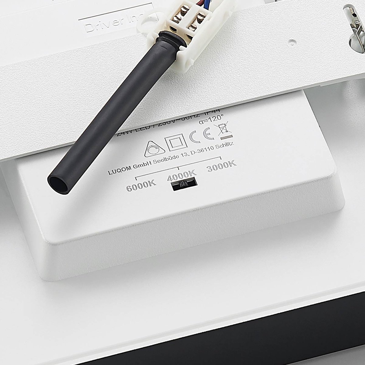 Plafonnier en aluminium moderneLED, Alette noir, blanc, PRIOS