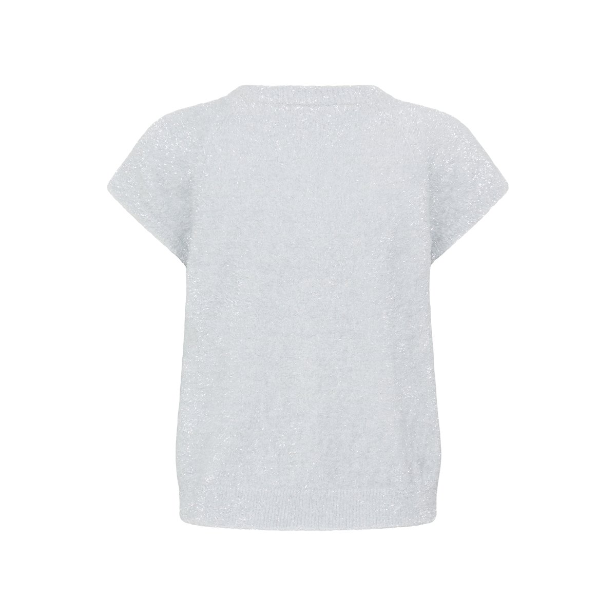 Pull en maille manches courtes blanc cloud dancer, ICHI