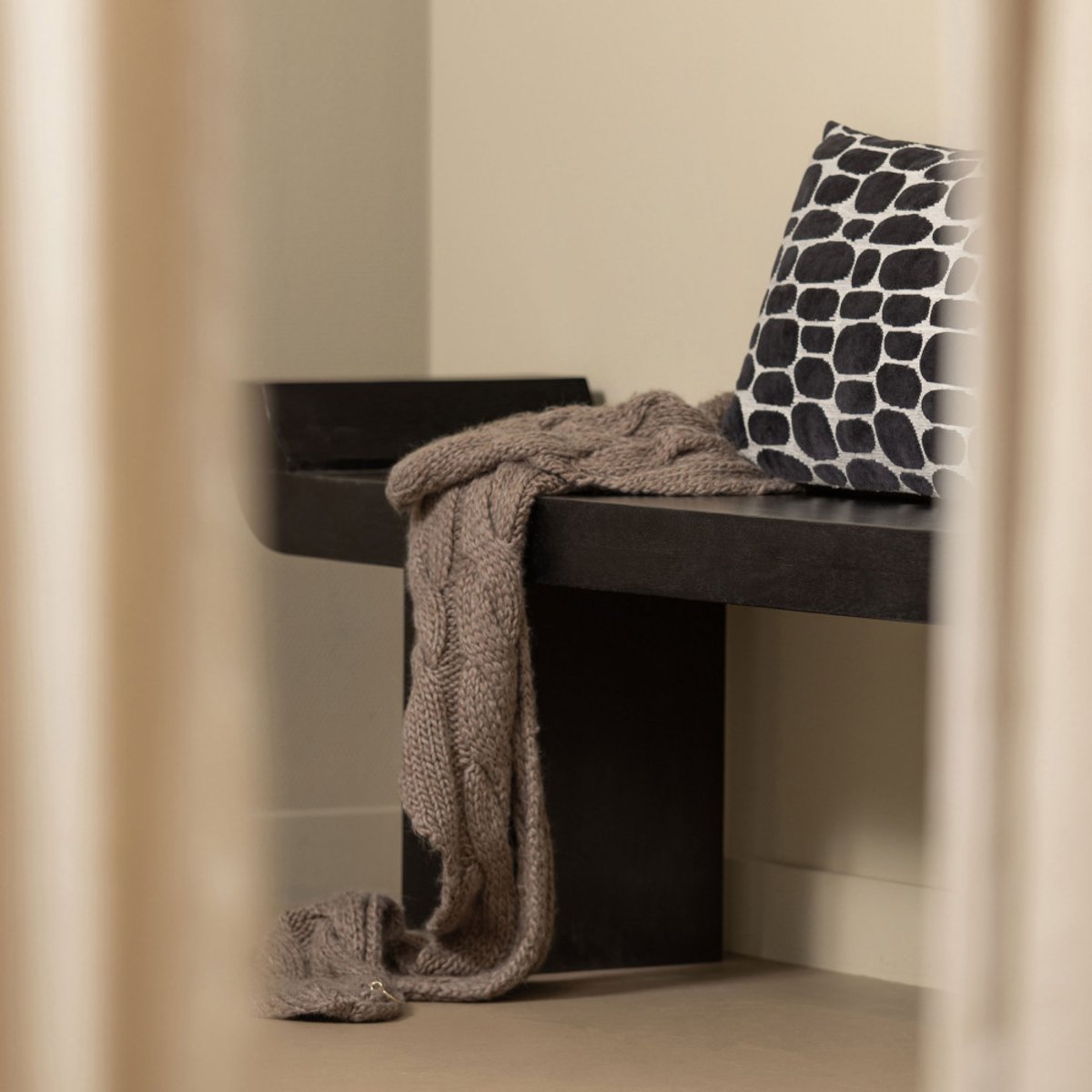 Banc japandi en bois L183cm- LOX noir, WOOOD