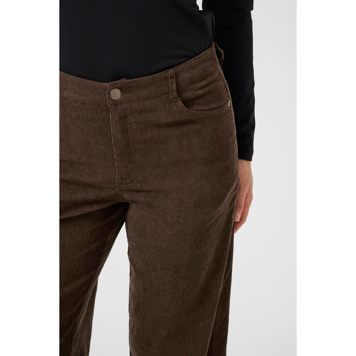 Pantalon casual marron chocolate brown cc., KAFFE