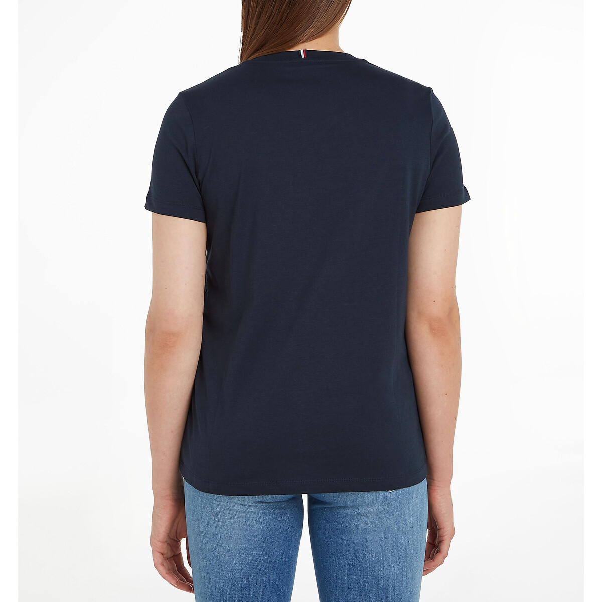Cotton Crew Neck T-Shirt with Short Sleeves navy, TOMMY HILFIGER