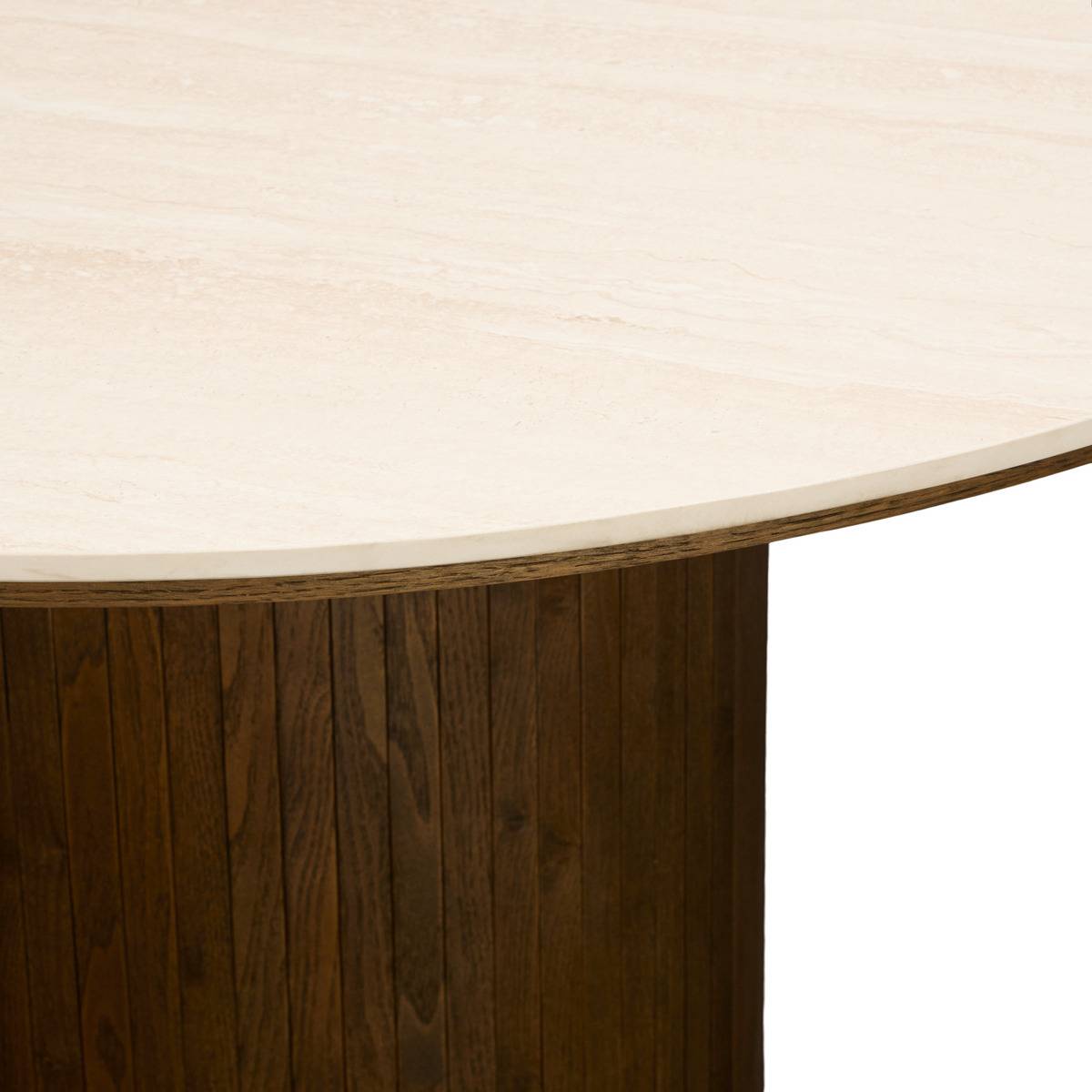 Table à manger ronde 4 places AUREN beige, ATMOSPHERA