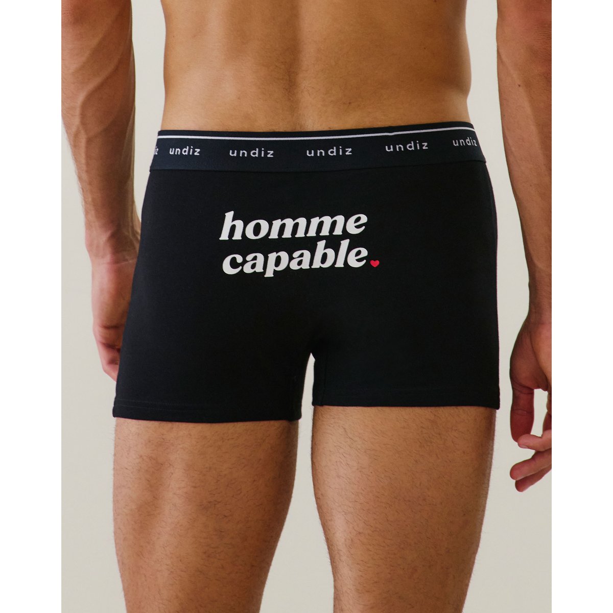 Boxer en coton à message "homme capable" BOXERUNIZ CAPA noir, UNDIZ