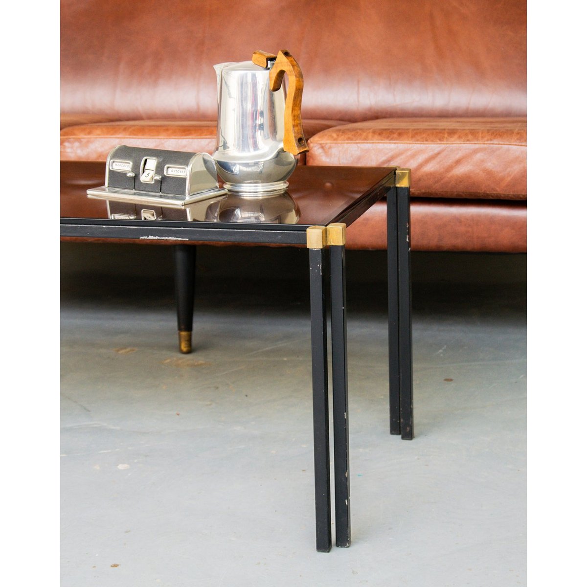 Table basse en métal Donna N°121 - Bon état noir, DEBONGOUT