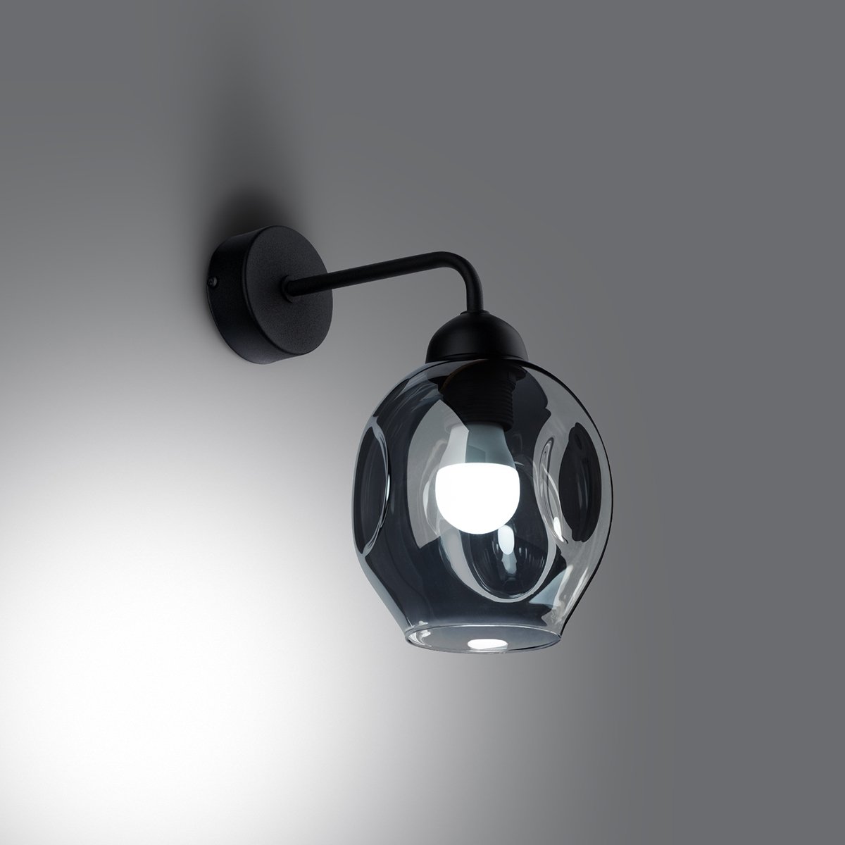 Applique Acier Noir E27 1 Fillan noir, EDEN