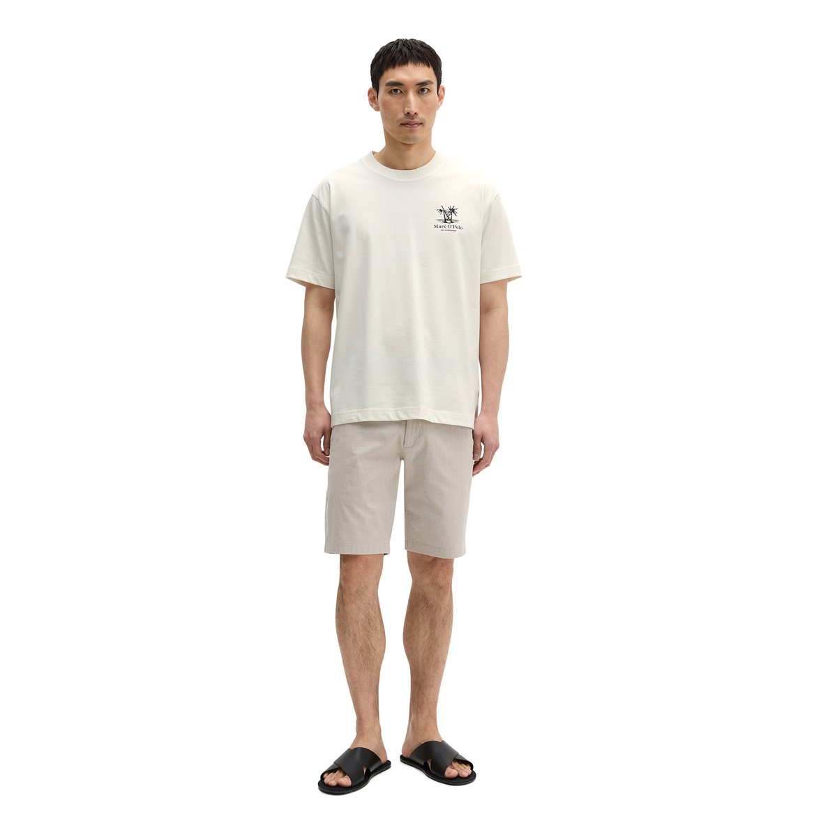 T-shirt loose avec un imprimé estival dans le dos blanc naturel, MARC O'POLO