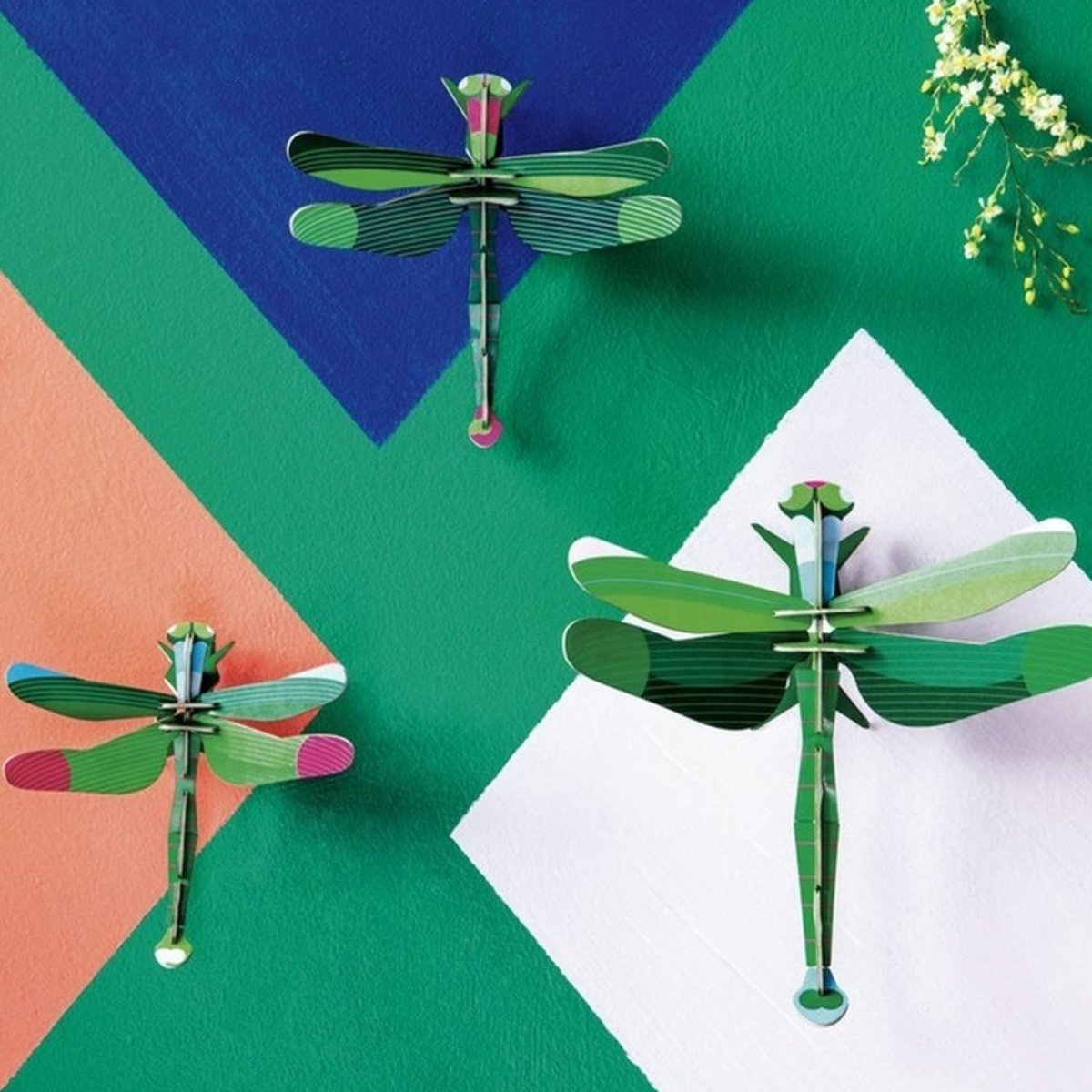 Décoration murale libellules  set de 3 vert, STUDIO ROOF