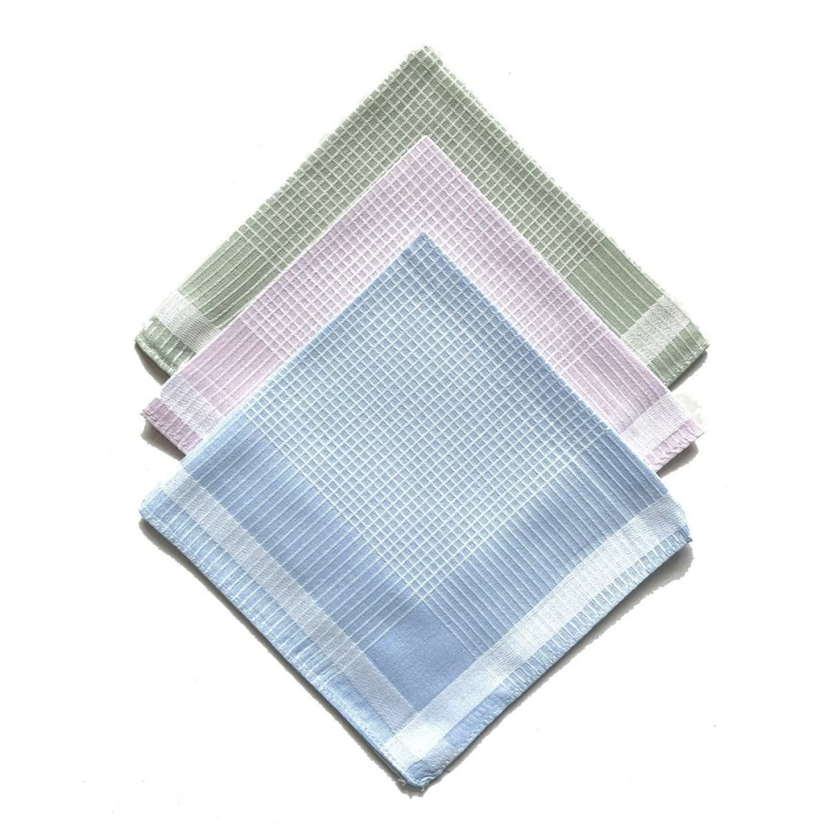 Lot de 12 mouchoirs dame pastel 29x29  100% coton rose, DECORATIE