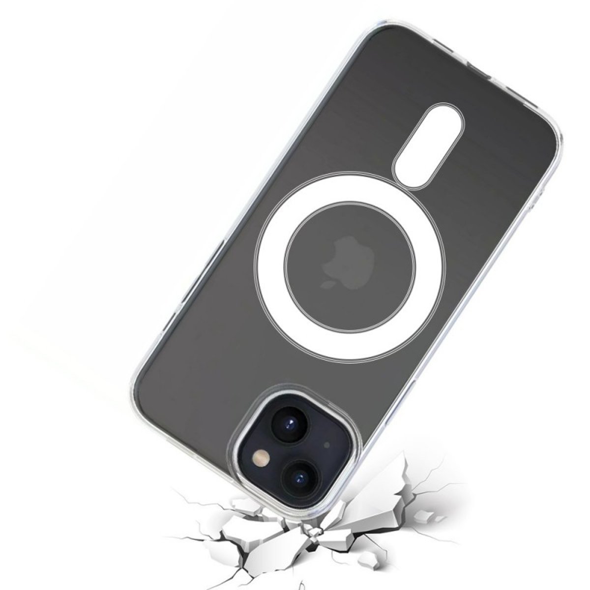 Coque Anti-choc compatible Magsafe pour iPhone 15 Plus Transparente + 2 vitres transparent, EVETANE