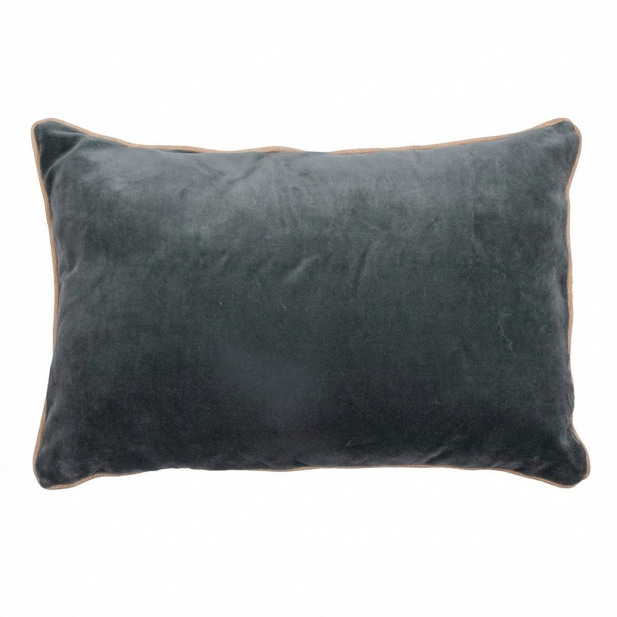 Coussin rectangulaire déhoussable 40x60 cm Velours de Coton Bianca Ardoise ardoise, EDEN