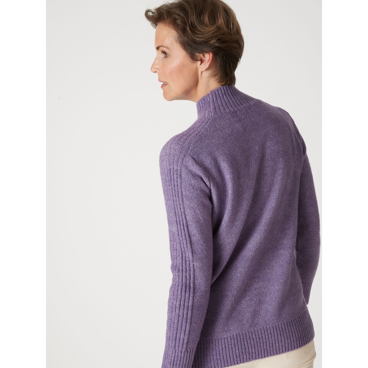 Pull col montant torsadé violet, DAXON