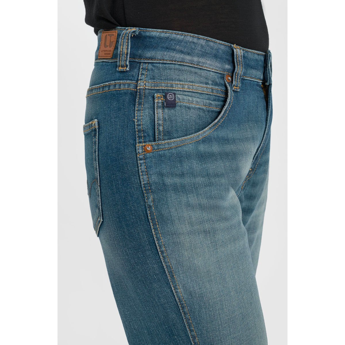 Jeans loose, large 400/60 girlfriend , 7/8ème blue, LE TEMPS DES CERISES