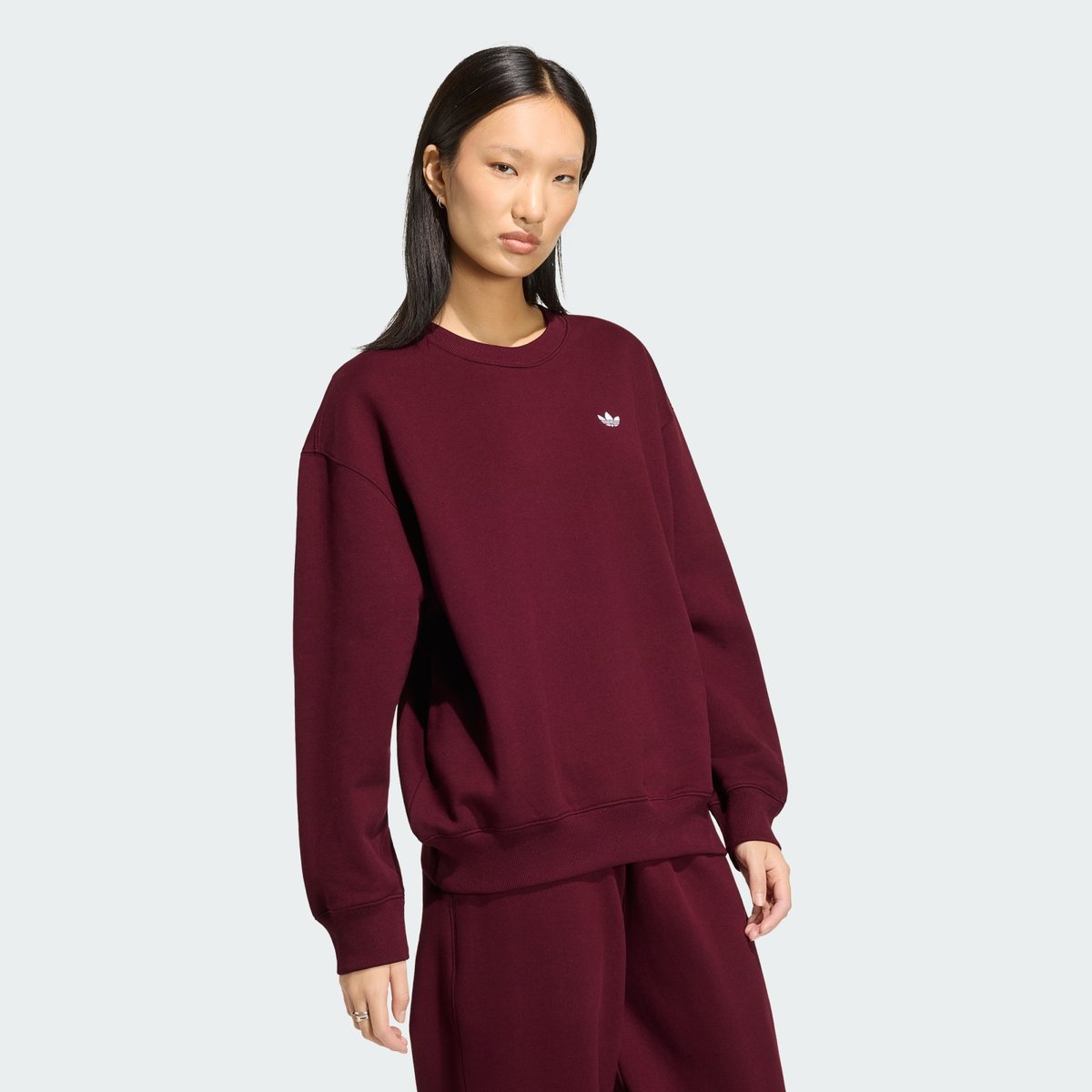 Sweat-Shirt Ras-Du-Cou Long Molleton Essentials Os Sweat-Shirt Ras-Du-Cou Long Molleton Essentials Os maroon, adidas Originals
