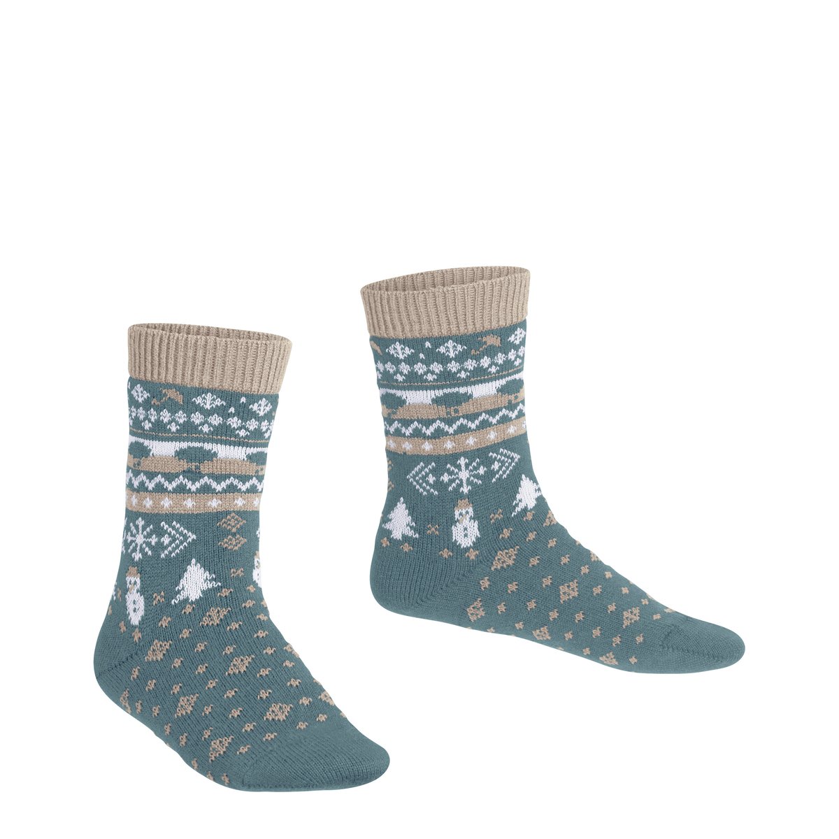 Chaussettes Weather Fair Isle bleu-vert, FALKE