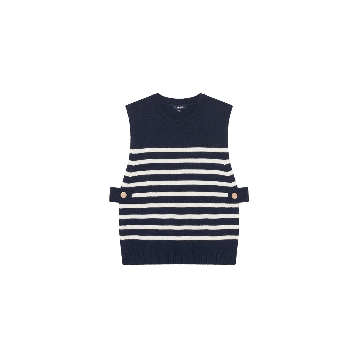 Poncho col rond doux HEVY 2 bleu marine, CAROLL