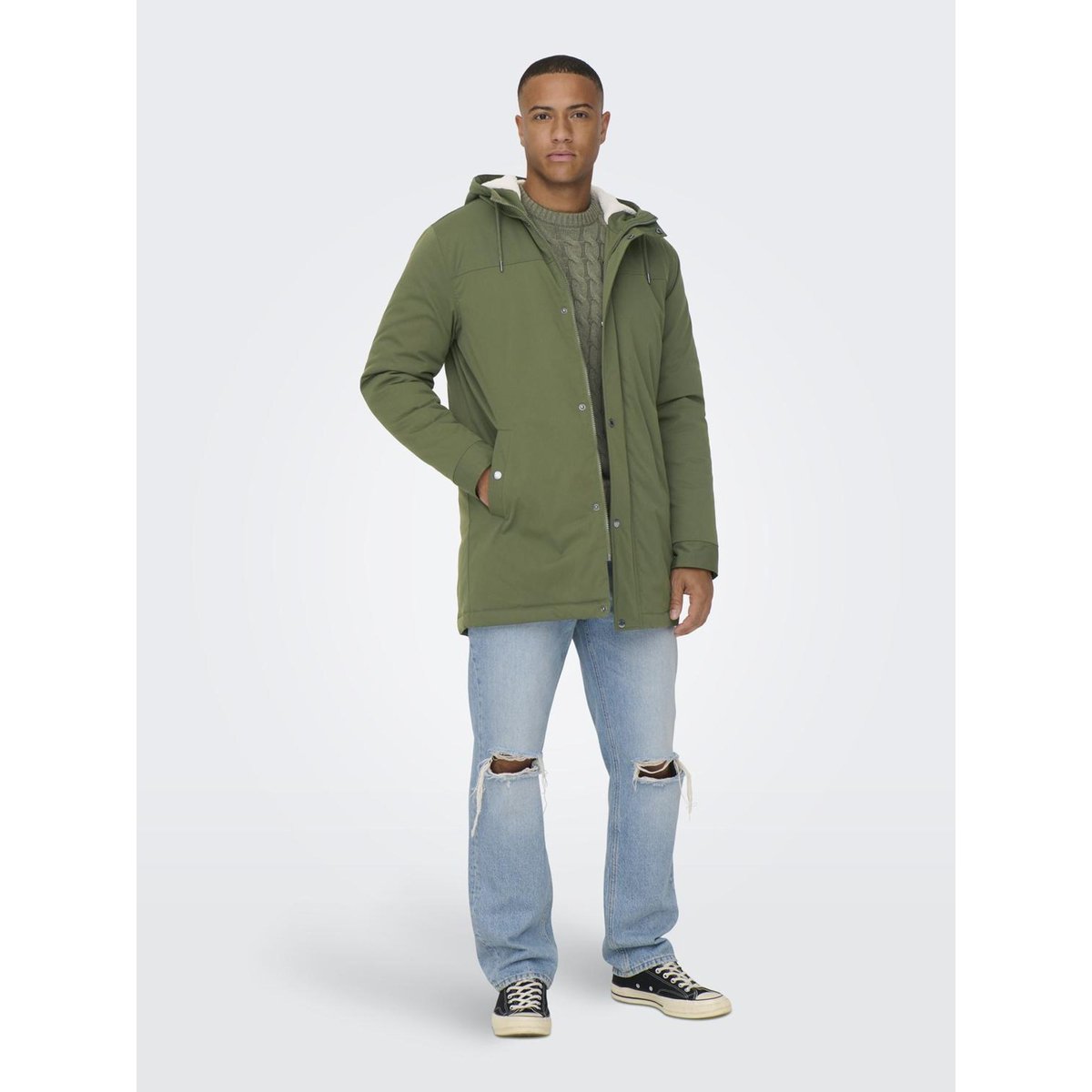 Parka Longue olive night, ONLY & SONS