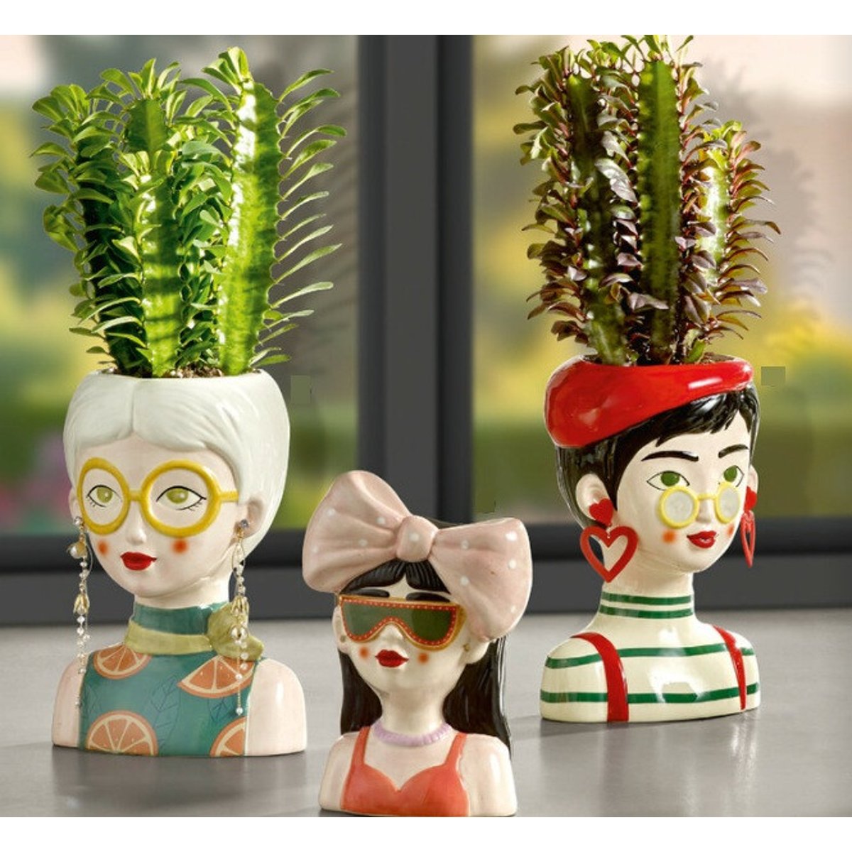 Vase décoratif visage - BRENDA rose, BOITE A DESIGN