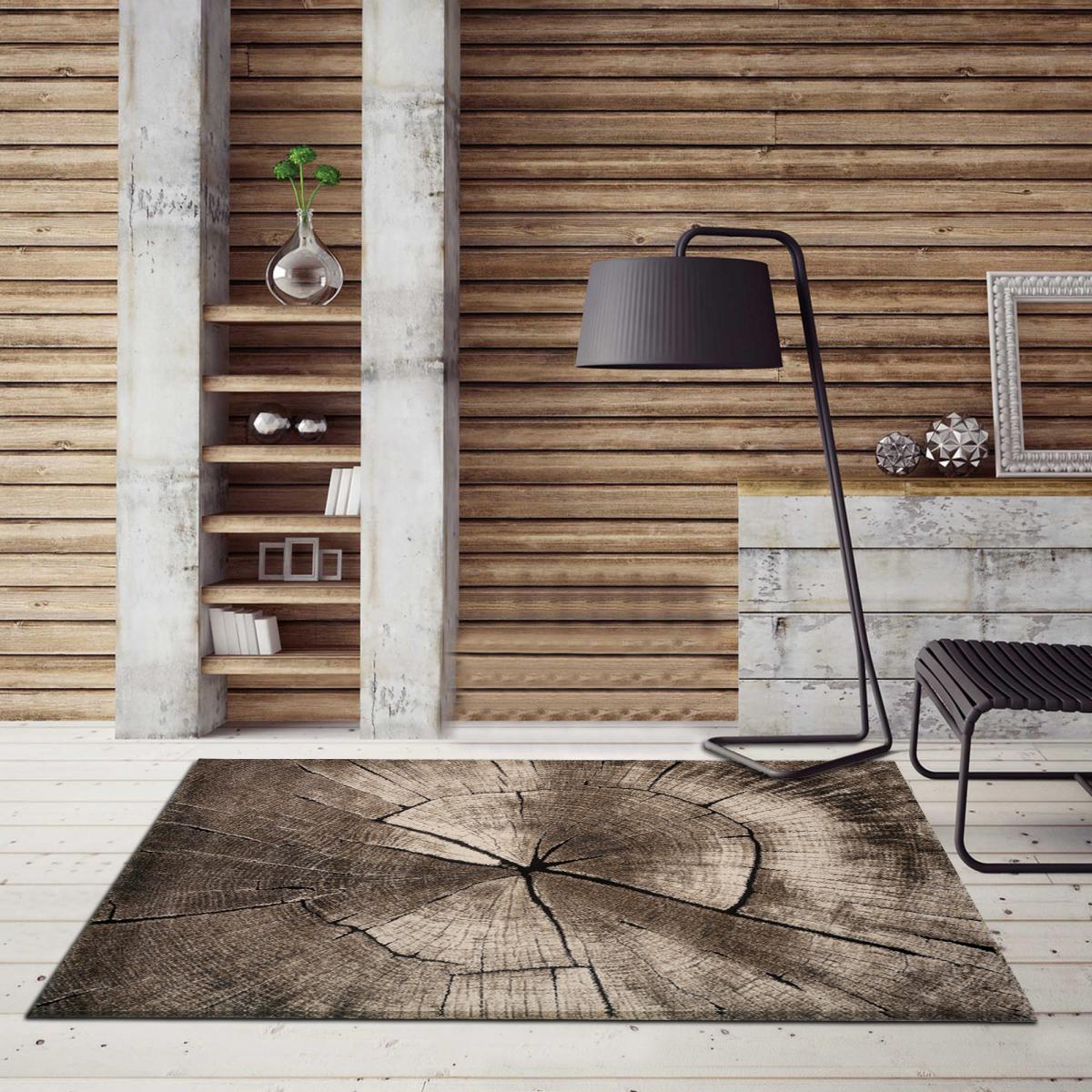 Tapis salon et chambre tissé motif floral RAMPI taupe, UN AMOUR DE TAPIS
