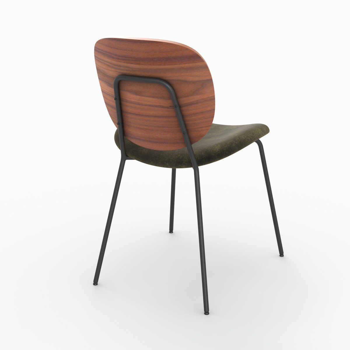 Lot de 2 chaises en velours - SIMONE vert kaki, MAISON PAVANE